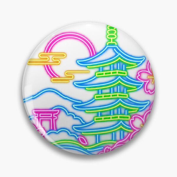 Item preview, Neon Kyoto Pagoda – Retro Japanese Night designed and sold by アミヤジャ.
