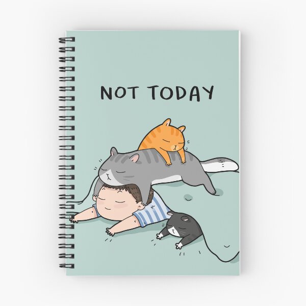 Item preview, Not Today Funny Lazy Sleeping Cats Stacked On Boy Graphic Art designed and sold by The Upside Down.