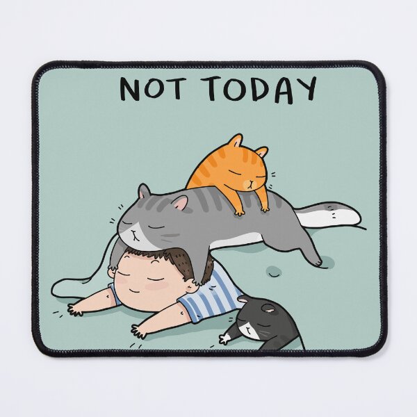 Item preview, Not Today Funny Lazy Sleeping Cats Stacked On Boy Graphic Art designed and sold by The Upside Down.