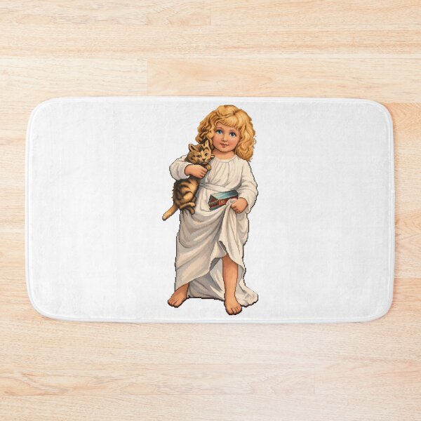 Item preview, Pixel Art Vintage Girl Holding Kitten Cutout designed and sold by aigcx.