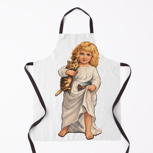 Item preview, Pixel Art Vintage Girl Holding Kitten Cutout designed and sold by aigcx.