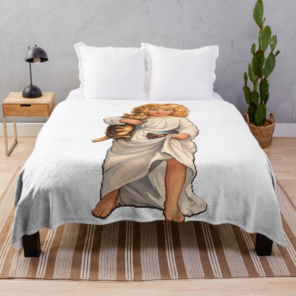 Item preview, Pixel Art Vintage Girl Holding Kitten Cutout designed and sold by aigcx.