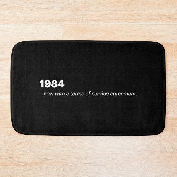 Item preview, 1984 - now with a terms-of-service agreement | Orwellian AI Meme (White text) designed and sold by STUDIO-72.