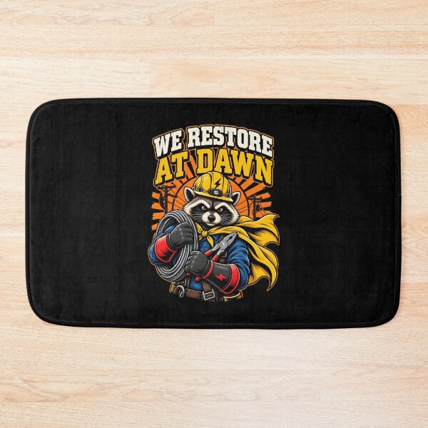 Item preview, We Restore At Dawn Funny Power Electrical Lineman Raccoon Humor designed and sold by clothesy7.