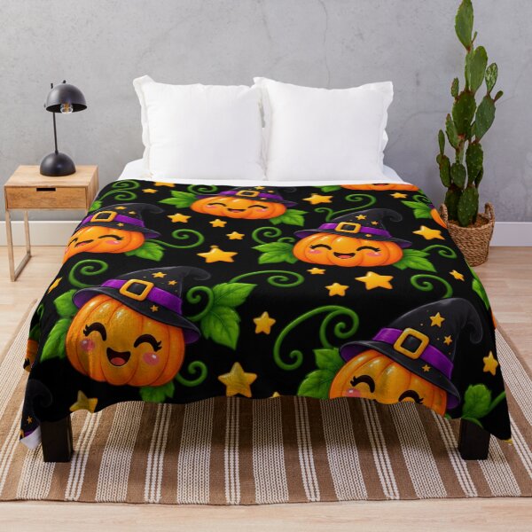 Item preview, Halloween pumpkin pattern designed and sold by AvalonTshirts.