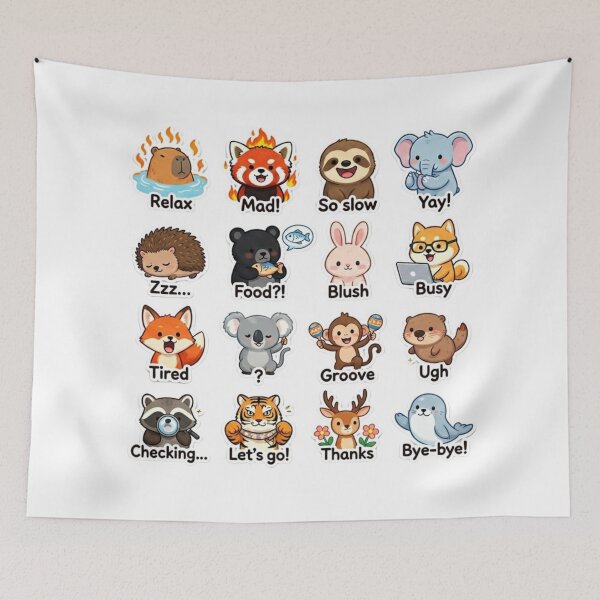 Item preview, Cute Kawaii Animals – Funny Mood & Reaction designed and sold by EleganceStudio.