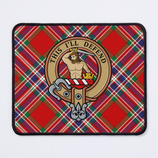 Item preview, Clan MacFarlane Crest over Red Tartan designed and sold by sifis.