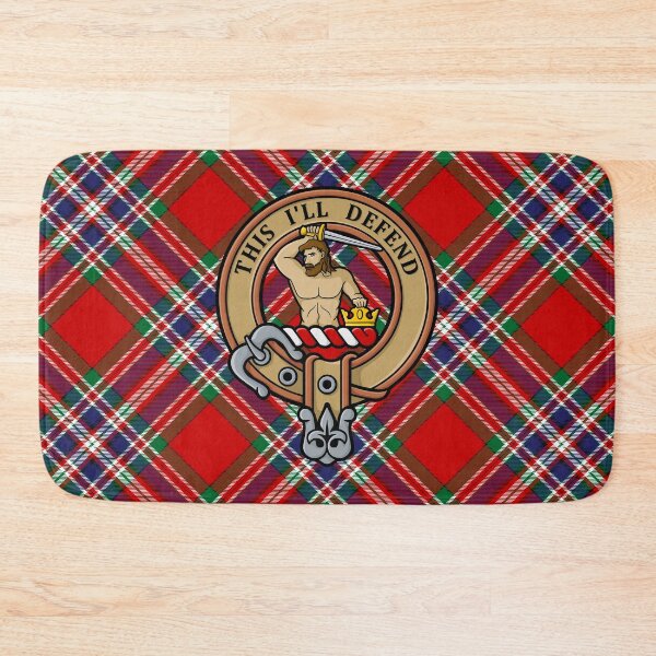 Item preview, Clan MacFarlane Crest over Red Tartan designed and sold by sifis.