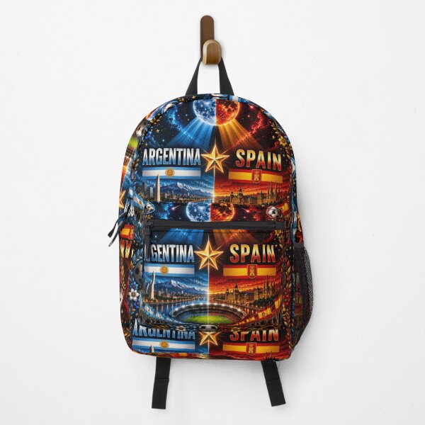 Item preview, Argentina vs Spain Football Poster – Cosmic Neon Soccer Rivalry Art designed and sold by Nexus Space.
