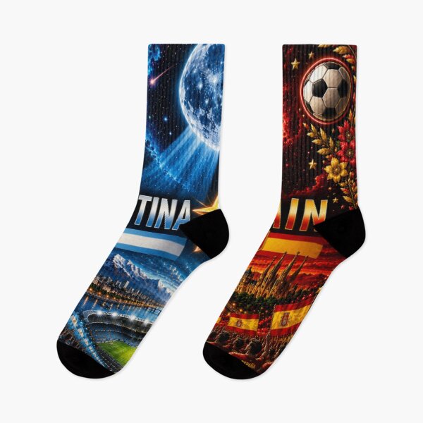 Item preview, Argentina vs Spain Football Poster – Cosmic Neon Soccer Rivalry Art designed and sold by Nexus Space.