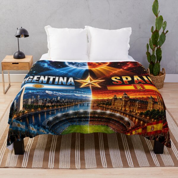 Item preview, Argentina vs Spain Football Poster – Cosmic Neon Soccer Rivalry Art designed and sold by Nexus Space.