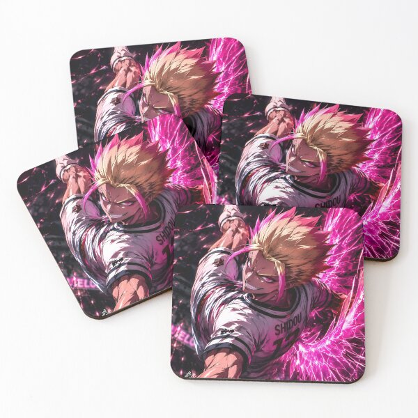 Item preview, Explosive Pink Football Warrior – Neon Soccer Striker Anime Inspired Sports Art designed and sold by Dyan4.