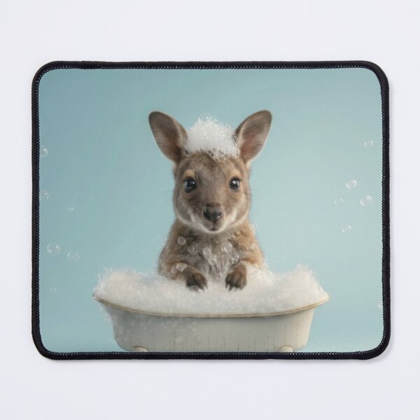 Item preview, Baby Wallaby Bubble Bath Cute Nursery Bathroom Wall Art designed and sold by LazyOwlStore.