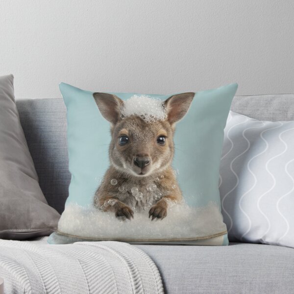 Item preview, Baby Wallaby Bubble Bath Cute Nursery Bathroom Wall Art designed and sold by LazyOwlStore.