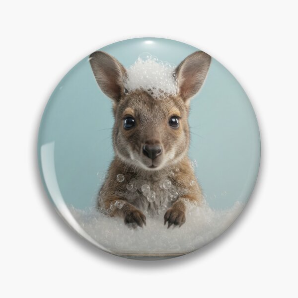 Item preview, Baby Wallaby Bubble Bath Cute Nursery Bathroom Wall Art designed and sold by LazyOwlStore.