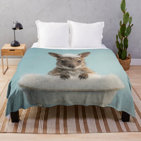 Item preview, Baby Wallaby Bubble Bath Cute Nursery Bathroom Wall Art designed and sold by LazyOwlStore.