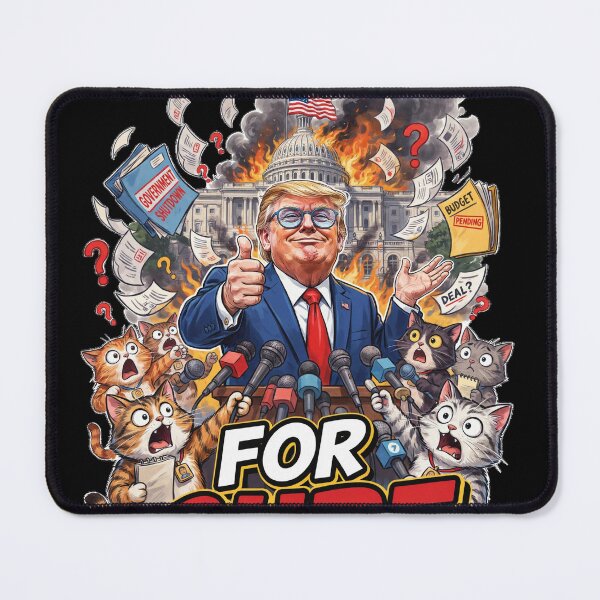 Item preview, Trump Government Shutdown Cat Press Conference designed and sold by Retro Whiskers.
