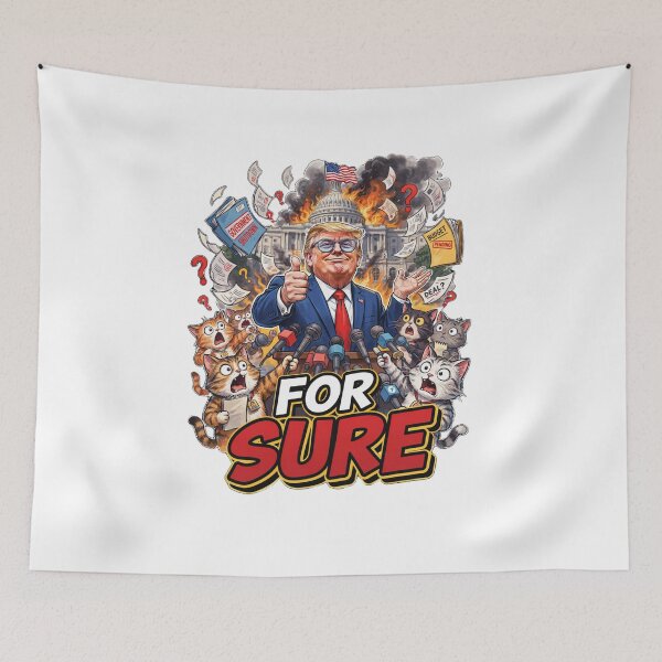 Item preview, Trump Government Shutdown Cat Press Conference designed and sold by Retro Whiskers.