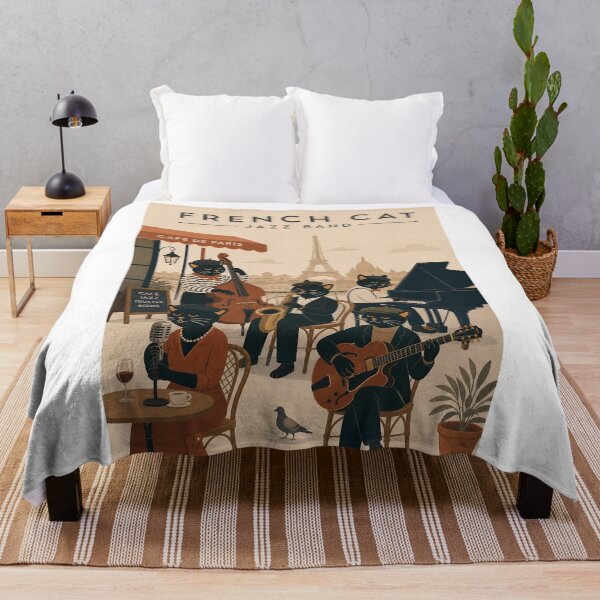 Item preview, French Cat Jazz Band Paris Vintage Art designed and sold by Wandered North.