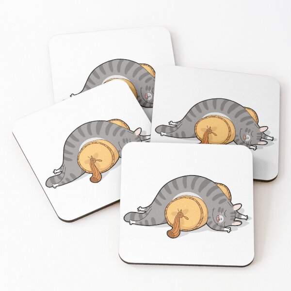 Item preview, Funny Sleeping Grey Tabby Cat Melting Over Cushion Liquid Cat Graphic Art designed and sold by The Upside Down.