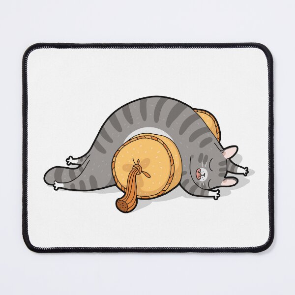 Item preview, Funny Sleeping Grey Tabby Cat Melting Over Cushion Liquid Cat Graphic Art designed and sold by The Upside Down.