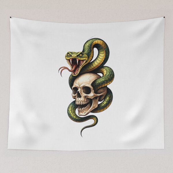 Item preview, Snake, human skull. designed and sold by CHRIST5000.