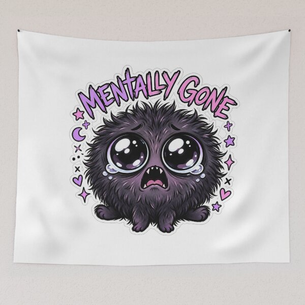 Item preview, Mentally Gone – Cute Kawaii Monster designed and sold by Nunaprettyshop.