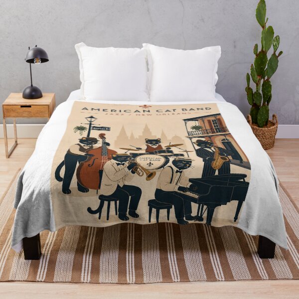 Item preview, American Cat Jazz Band New Orleans Vintage Art designed and sold by Wandered North.