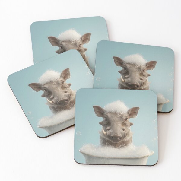 Item preview, Baby Warthog Bubble Bath Cute Nursery Bathroom Wall Art designed and sold by LazyOwlStore.