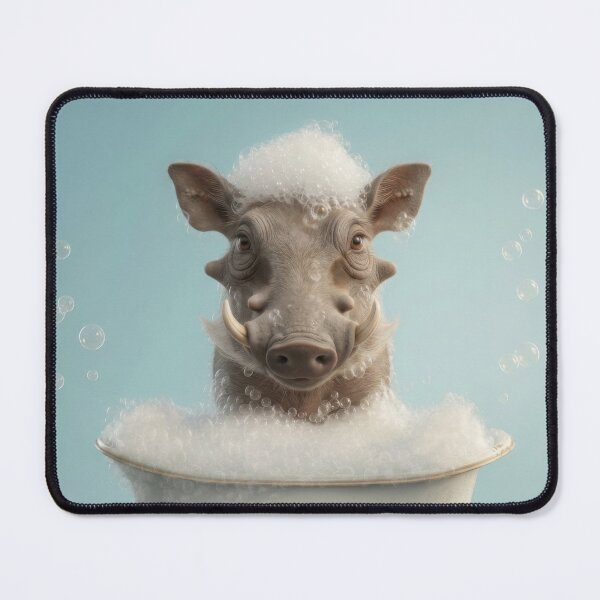 Item preview, Baby Warthog Bubble Bath Cute Nursery Bathroom Wall Art designed and sold by LazyOwlStore.