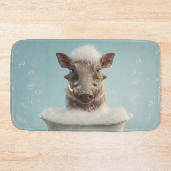 Item preview, Baby Warthog Bubble Bath Cute Nursery Bathroom Wall Art designed and sold by LazyOwlStore.