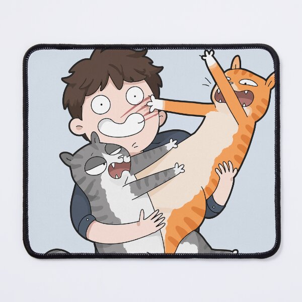 Item preview, Funny Man Breaking Up Fighting Cats Cartoon Chaos Cat Dad Graphic Art designed and sold by The Upside Down.