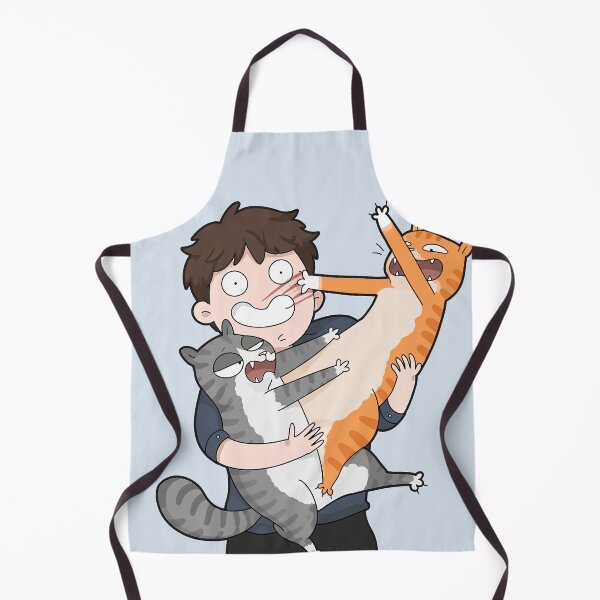 Item preview, Funny Man Breaking Up Fighting Cats Cartoon Chaos Cat Dad Graphic Art designed and sold by The Upside Down.