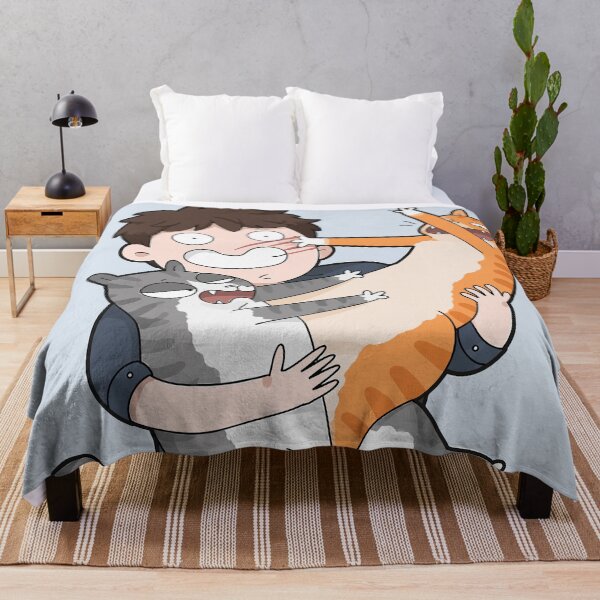 Item preview, Funny Man Breaking Up Fighting Cats Cartoon Chaos Cat Dad Graphic Art designed and sold by The Upside Down.