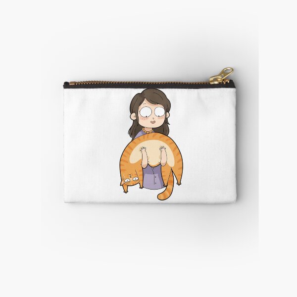 Item preview, Funny Girl Holding Bending Orange Cat Cats Are Liquid Fat Tabby Graphic Art designed and sold by The Upside Down.