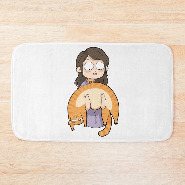 Item preview, Funny Girl Holding Bending Orange Cat Cats Are Liquid Fat Tabby Graphic Art designed and sold by The Upside Down.