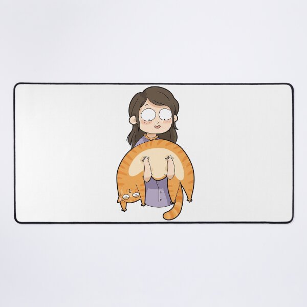 Item preview, Funny Girl Holding Bending Orange Cat Cats Are Liquid Fat Tabby Graphic Art designed and sold by The Upside Down.