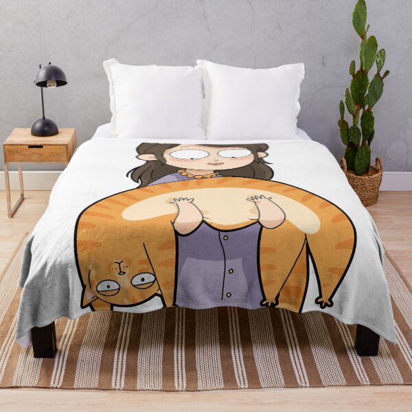 Item preview, Funny Girl Holding Bending Orange Cat Cats Are Liquid Fat Tabby Graphic Art designed and sold by The Upside Down.