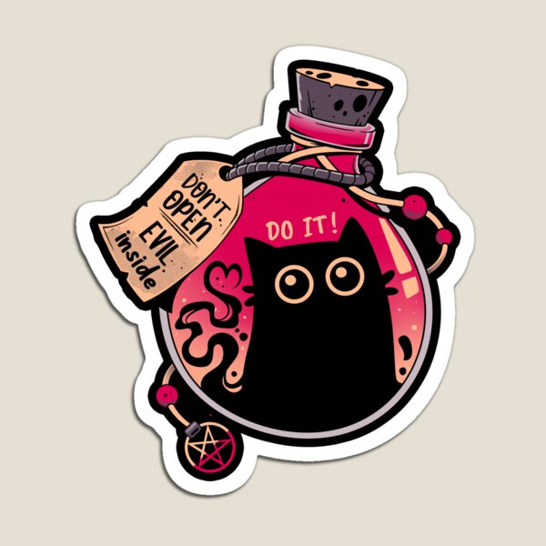 Item preview, Bottled Menace - Evil Black Cat designed and sold by Snouleaf.