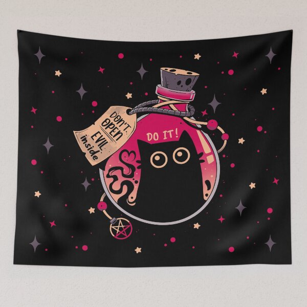 Item preview, Bottled Menace - Evil Black Cat designed and sold by Snouleaf.