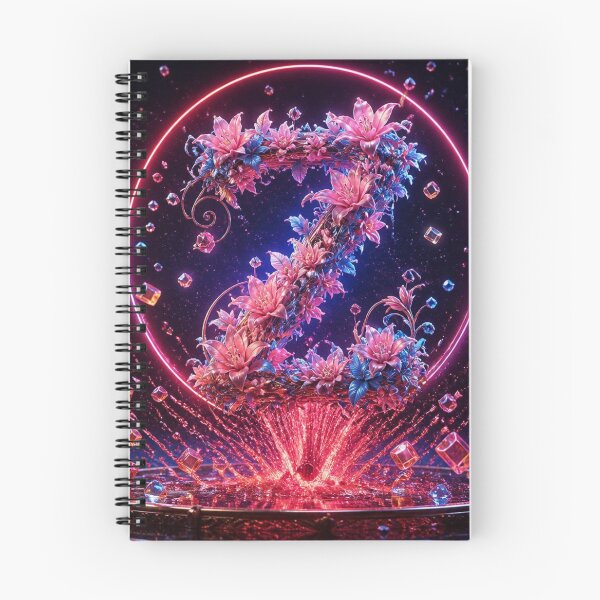 Item preview, Floral Letter Z Neon Fantasy – Pink Lilies & Sapphire Flowers Comforter and Shower Curtain. designed and sold by fbtrisha.
