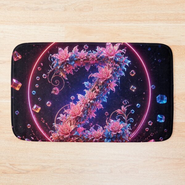 Item preview, Floral Letter Z Neon Fantasy – Pink Lilies & Sapphire Flowers Comforter and Shower Curtain. designed and sold by fbtrisha.
