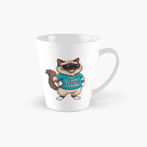 Item preview, A Birman Cat "Too Glam To Give A Damn" Funny designed and sold by StickVerse by Owais.