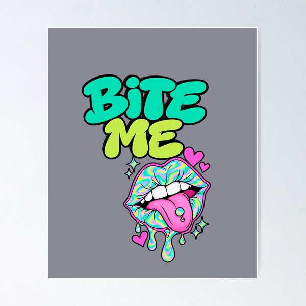 Item preview, Bite Me – Holographic Lips & Tongue T-Shirt designed and sold by Aimetoi.
