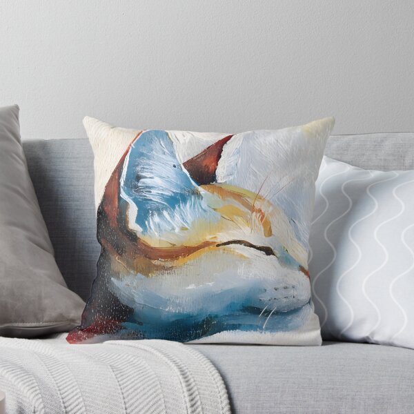 Item preview, Modern Stylized Cat Bold Color Painting designed and sold by ArtAmbience.