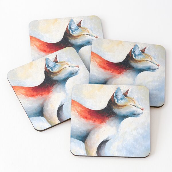 Item preview, Modern Stylized Cat Bold Color Painting designed and sold by ArtAmbience.