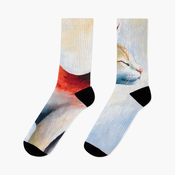 Item preview, Modern Stylized Cat Bold Color Painting designed and sold by ArtAmbience.