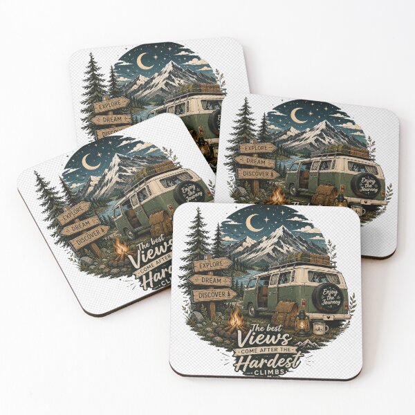 Item preview, The Best Views Come After the Hardest Climbs – Vintage Camper Adventure designed and sold by KenjiSano.