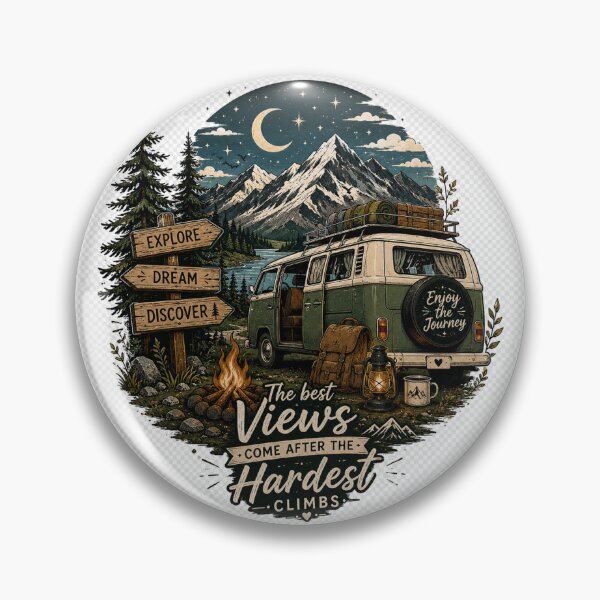 Item preview, The Best Views Come After the Hardest Climbs – Vintage Camper Adventure designed and sold by KenjiSano.
