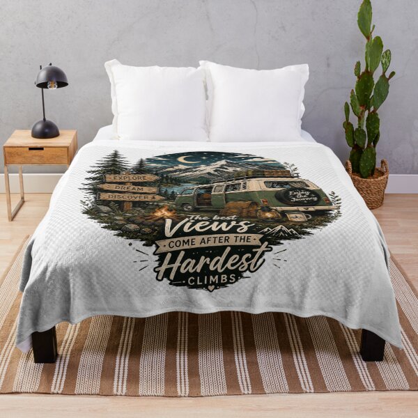 Item preview, The Best Views Come After the Hardest Climbs – Vintage Camper Adventure designed and sold by KenjiSano.